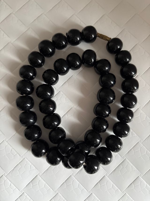 Collar largo cristal negro