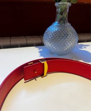 Cintura Louis Vuitton Marrone e Rosso con Scatola