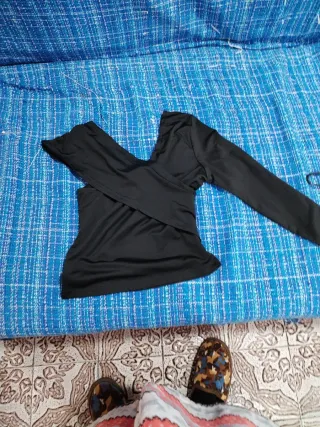 Jersey mujer negro cruzado