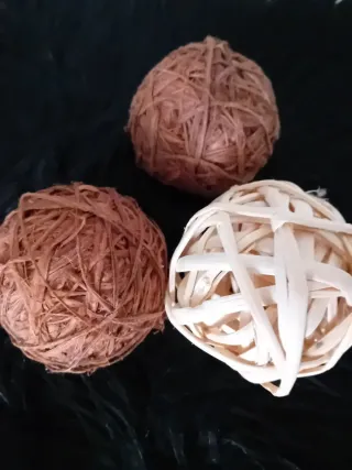 3 palline decorative in vimini