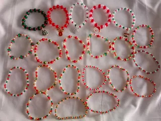 Pulseras Navidad abalorios