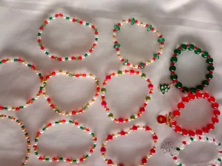 Pulseras Navidad abalorios
