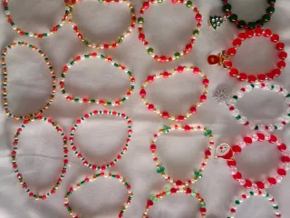 Pulseras Navidad abalorios