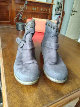 Stivali stivaletti scamosciati color verde/petroli