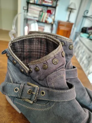 Stivali stivaletti scamosciati color verde/petroli