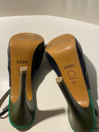 Tacones Lodi Azul y Verde Talla 38