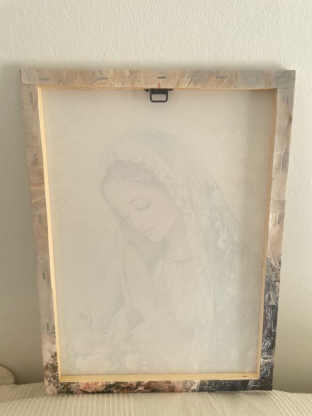 Cuadro Virgen María Orando Flores 30x40cm