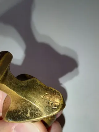 Antiguo Sello bronce dorado Juana de Arco