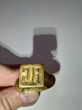 Antiguo Sello bronce dorado Juana de Arco