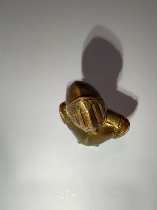 Antiguo Sello bronce dorado Juana de Arco