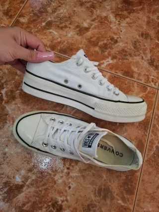 Converse plataforma blancas T38