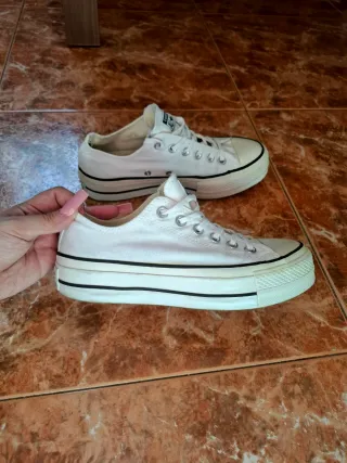 Converse plataforma blancas T38