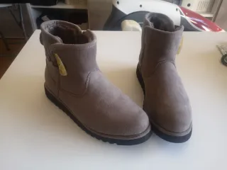 Botines mujer serraje gris