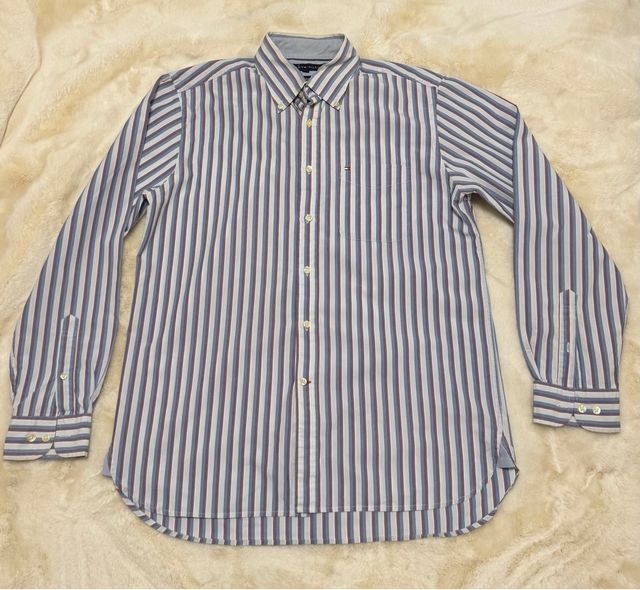 Camisa Tommy Hilfiger Rayas Azul y Blanco