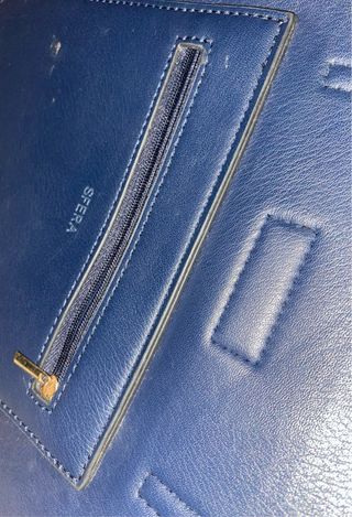 Bolso de mano Sfera azul con detalles dorados