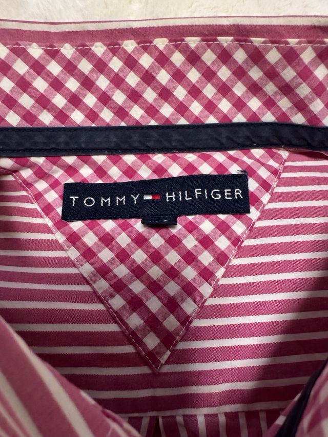 Camisa Tommy Hilfiger Rallada Rosa