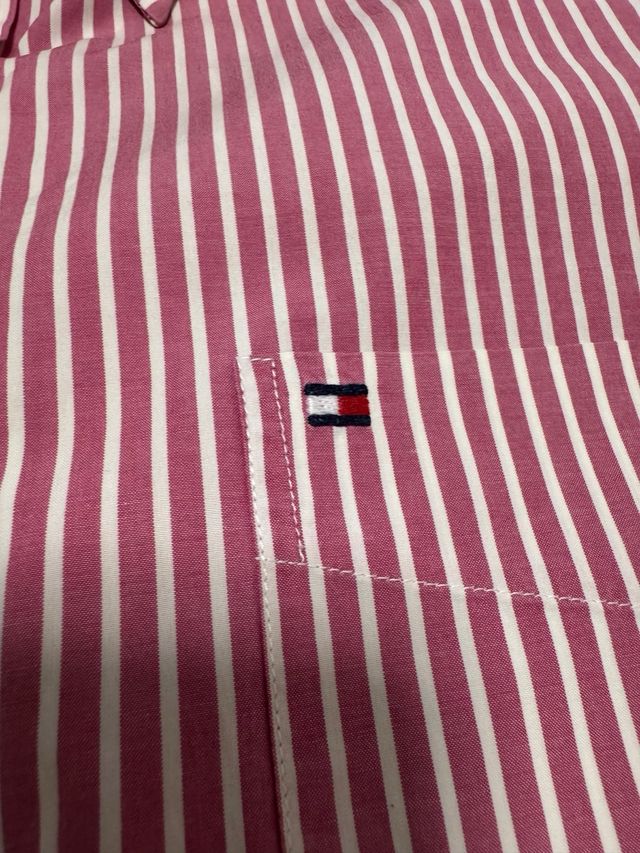Camisa Tommy Hilfiger Rallada Rosa