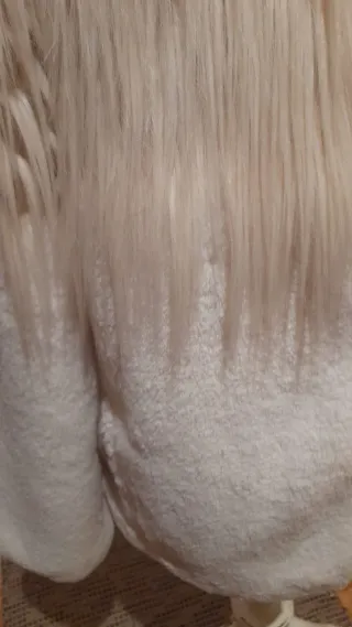 Chaquetón de mujer de pelo combinado sintético