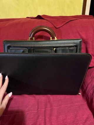 Maletín ejecutivo piel negro y marrón