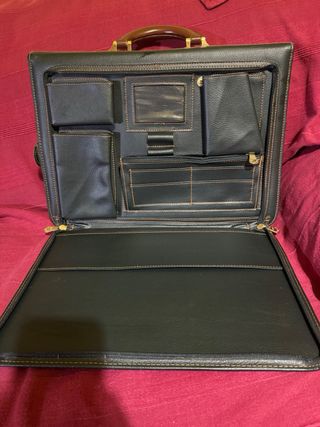 Maletín ejecutivo piel negro y marrón