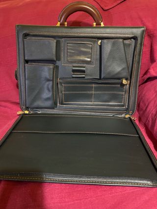Maletín ejecutivo piel negro y marrón