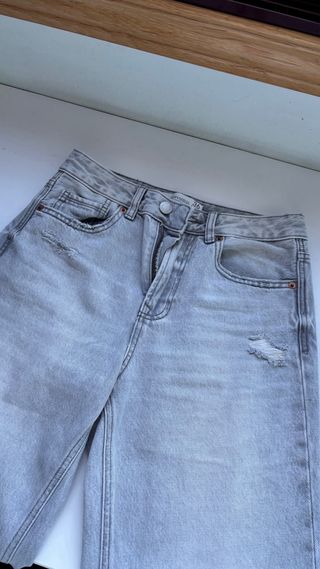 Pantalones Stradivarius anchos grises T.36