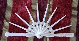 2 varillas para abanicos de plástico