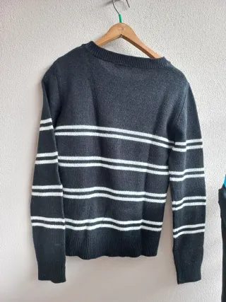 Felpa Terranova S righe bianche nere