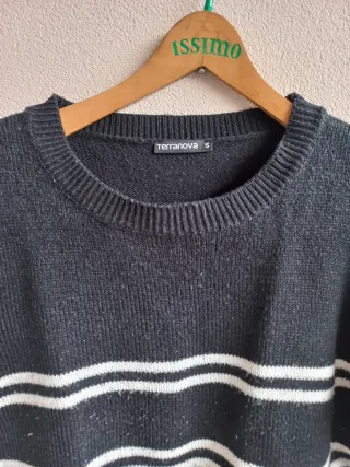 Felpa Terranova S righe bianche nere