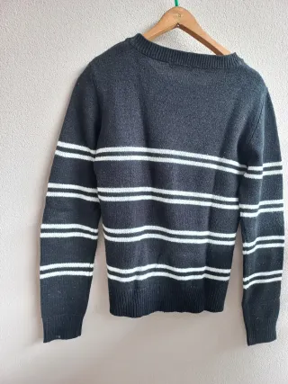 Felpa Terranova S righe bianche nere