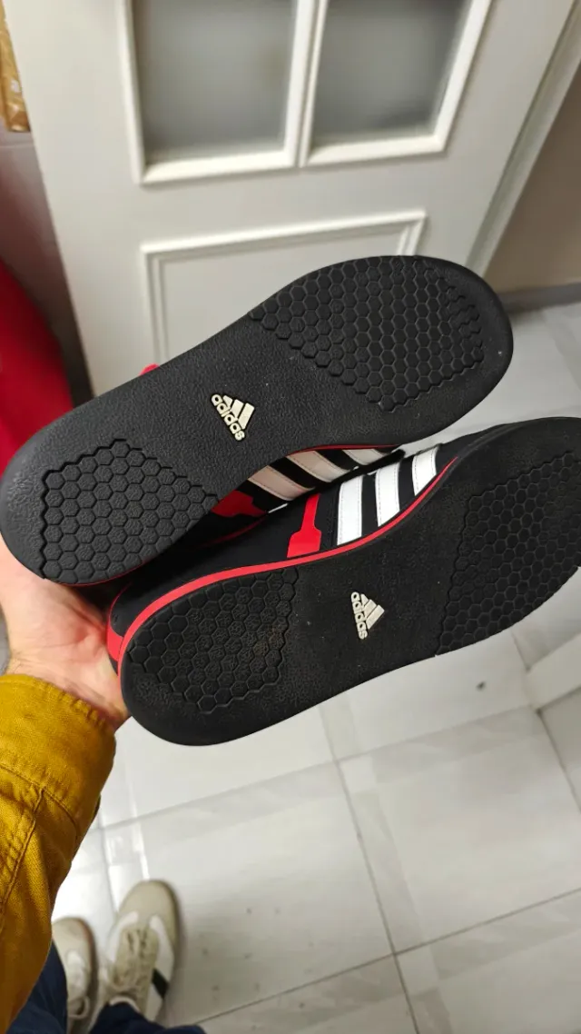 Zapatillas Halterofilia Adidas Hombre Negras Rojas