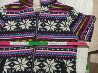 Chaqueta abrigada borreguito estampado étnico S