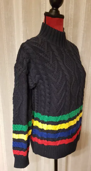 Jersey Ralph Lauren azul con rayas de colores