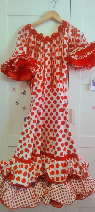 Traje de Flamenca Rojo y Blanco