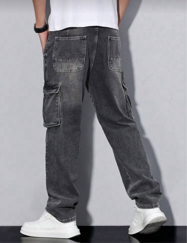 Pantalón vaquero cargo gris XL