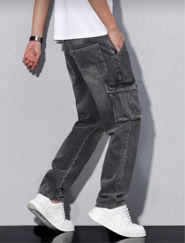 Pantalón vaquero cargo gris XL