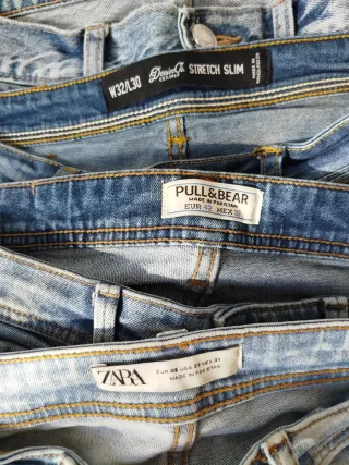 Lote 21 pantalones vaqueros distintas marcas, 42.