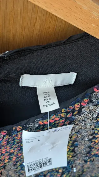 Vestido fiesta lentejuelas H&M Talla L