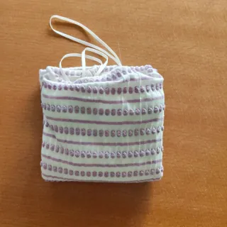 Top noon bandeau blanco con rayas rosas