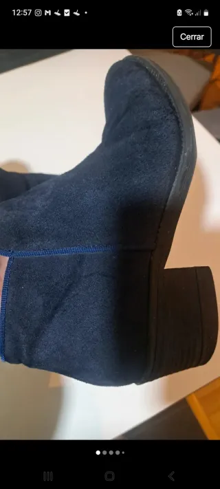 Botín y bolso azul marino. Conjunto muy buen estad