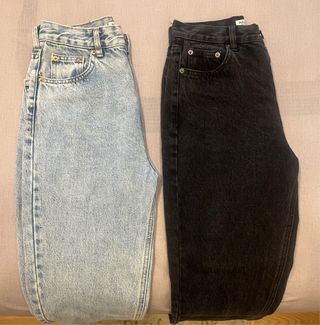 Pantalones Mom Pull and Bear (Azul y Negro)