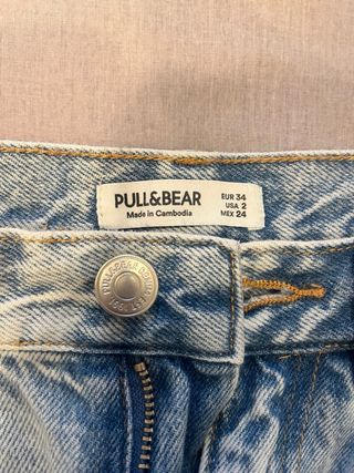 Pantalones Mom Pull and Bear (Azul y Negro)