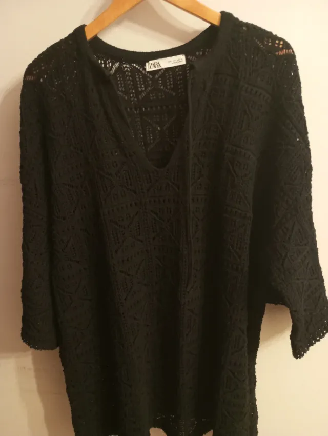 Jersey largo crochet Zara