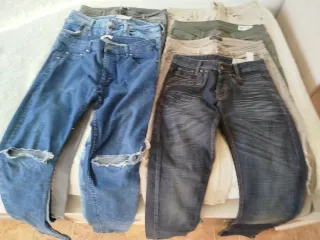 Lote 7 pantalones vaqueros, varias marcas y tallas