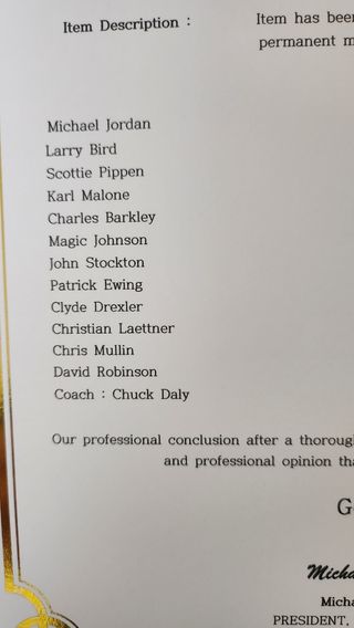 Maglia USA autografata Dream Team Jordan