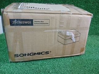 SONGMICS JBC165W01 Joyero 2 Capas, Joyero con Asa
