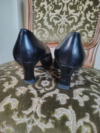 Scarpe décolleté donna vera pelle nere 37 - 6 cm