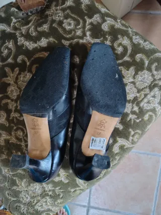 Scarpe décolleté donna vera pelle nere 37 - 6 cm