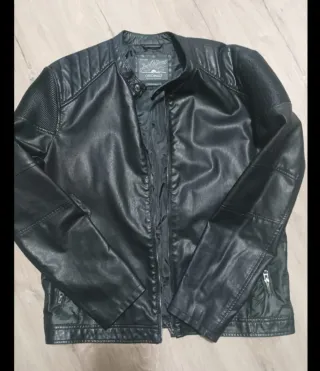 Cazadora Cuero Jack & Jones Negra