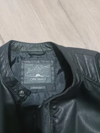 Cazadora Cuero Jack & Jones Negra